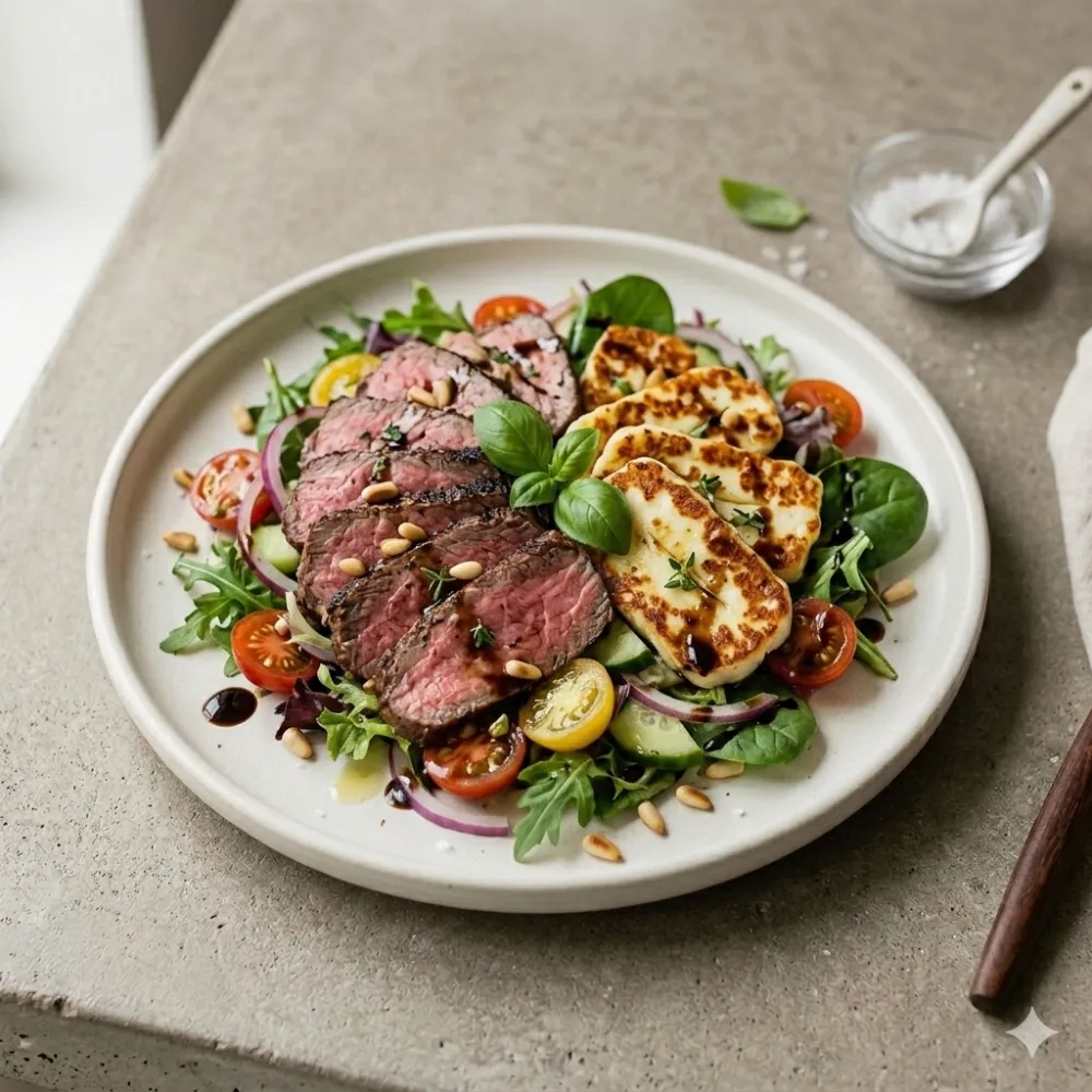 Roast Beef & Halloumi Salad